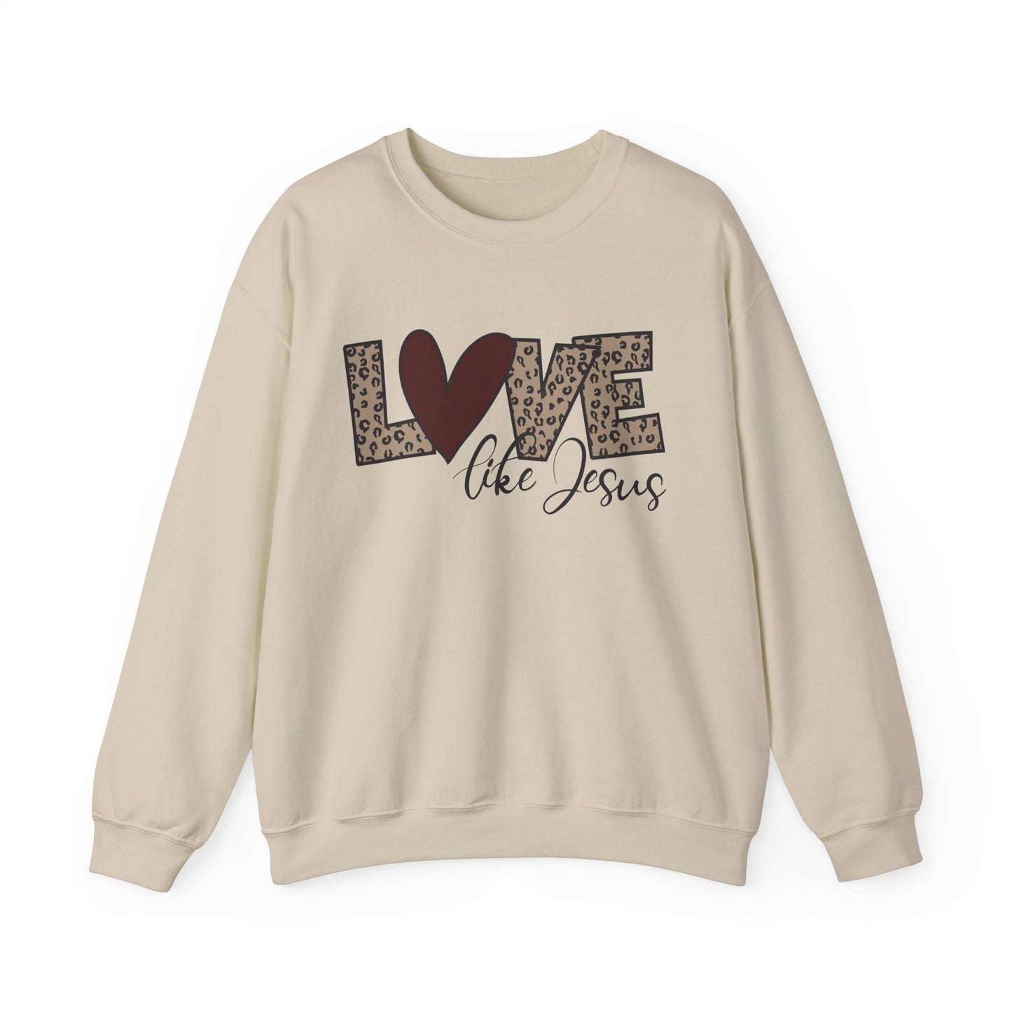 Love Like Jesus Animal Print Unisex Heavy Blend™ Crewneck Sweatshirt