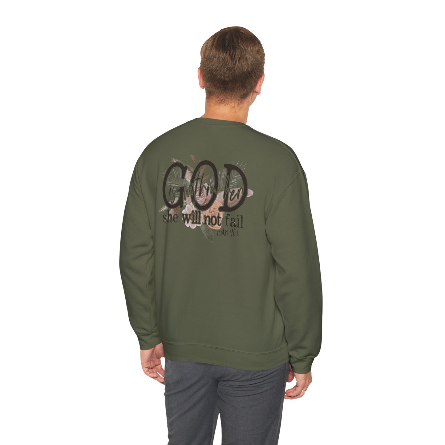 God is with her Unisex Heavy Blend™ Crewneck Sweatshirt