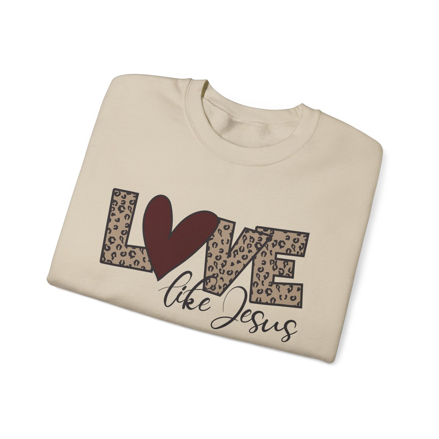 Love Like Jesus Animal Print Unisex Heavy Blend™ Crewneck Sweatshirt