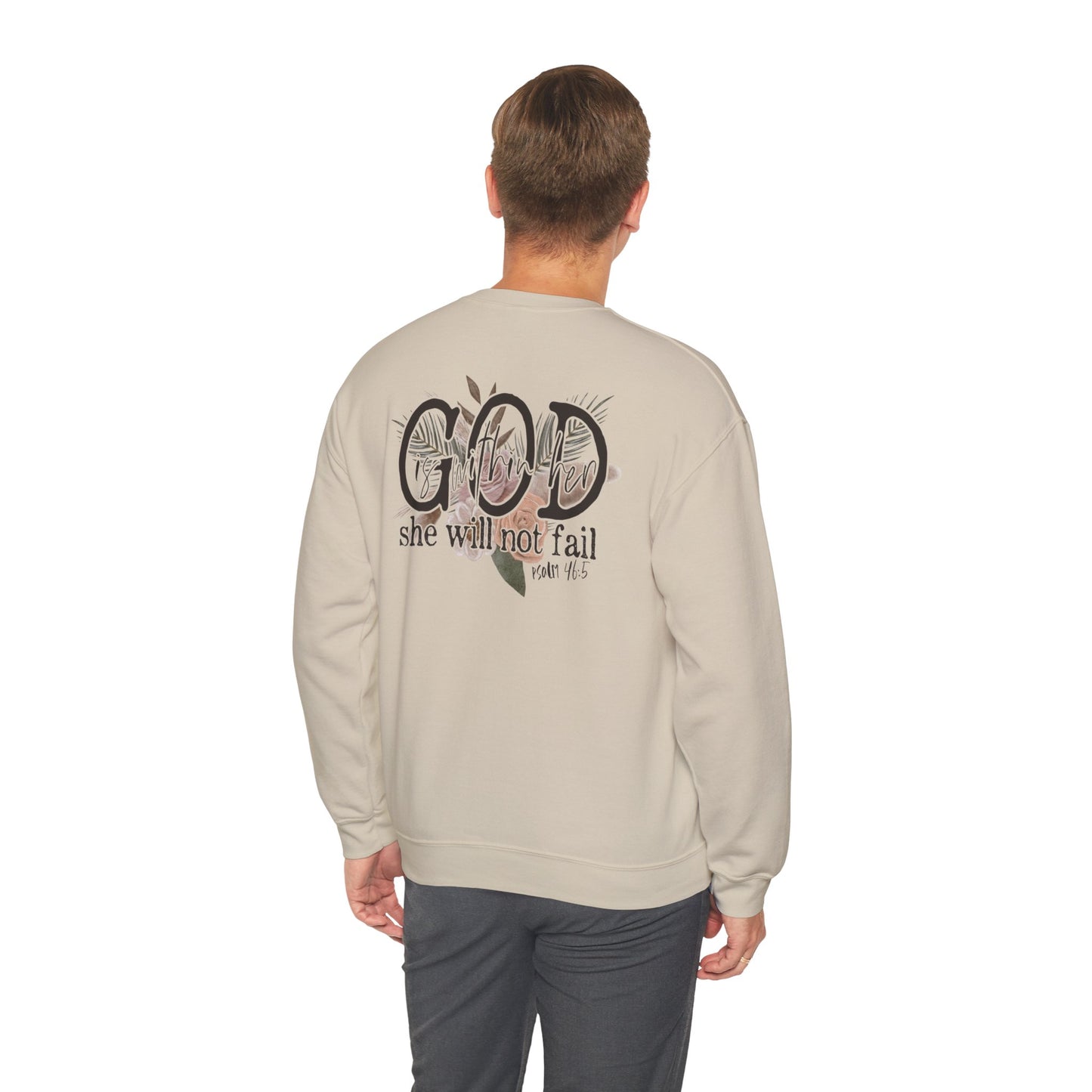 God is with her Unisex Heavy Blend™ Crewneck Sweatshirt