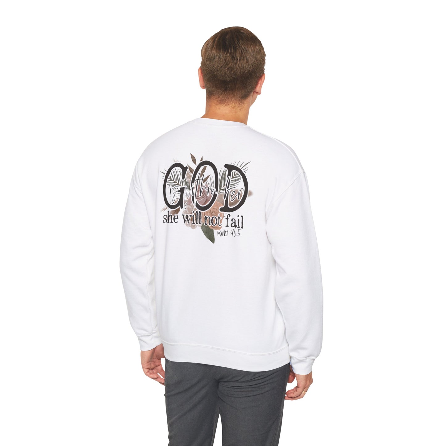 God is with her Unisex Heavy Blend™ Crewneck Sweatshirt