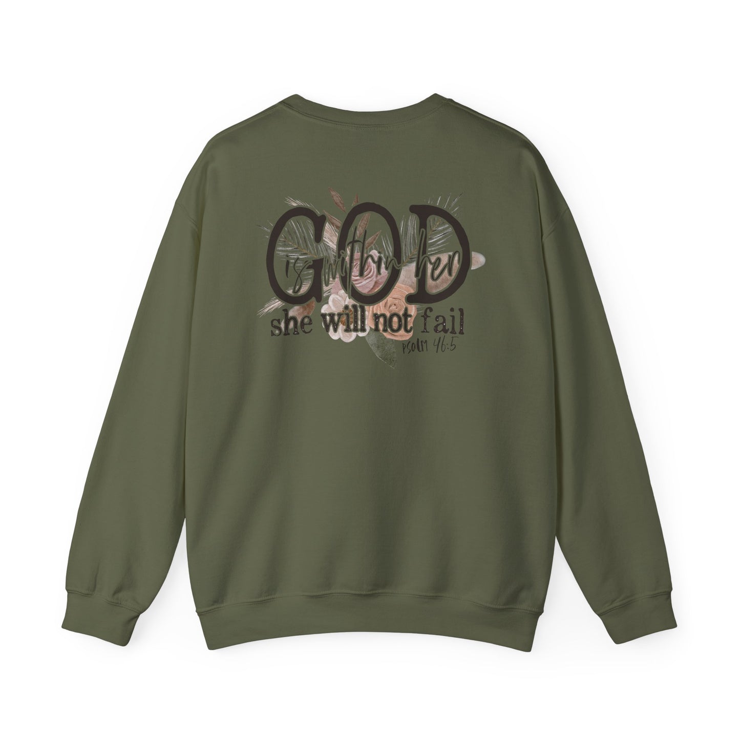 God is with her Unisex Heavy Blend™ Crewneck Sweatshirt