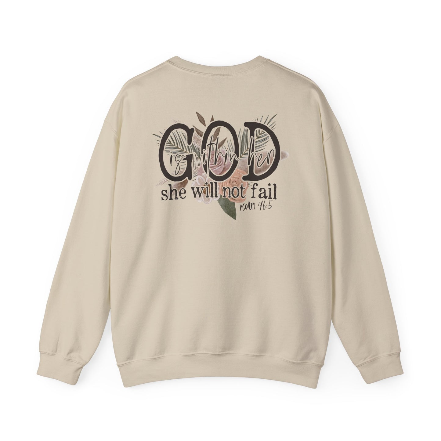 God is with her Unisex Heavy Blend™ Crewneck Sweatshirt